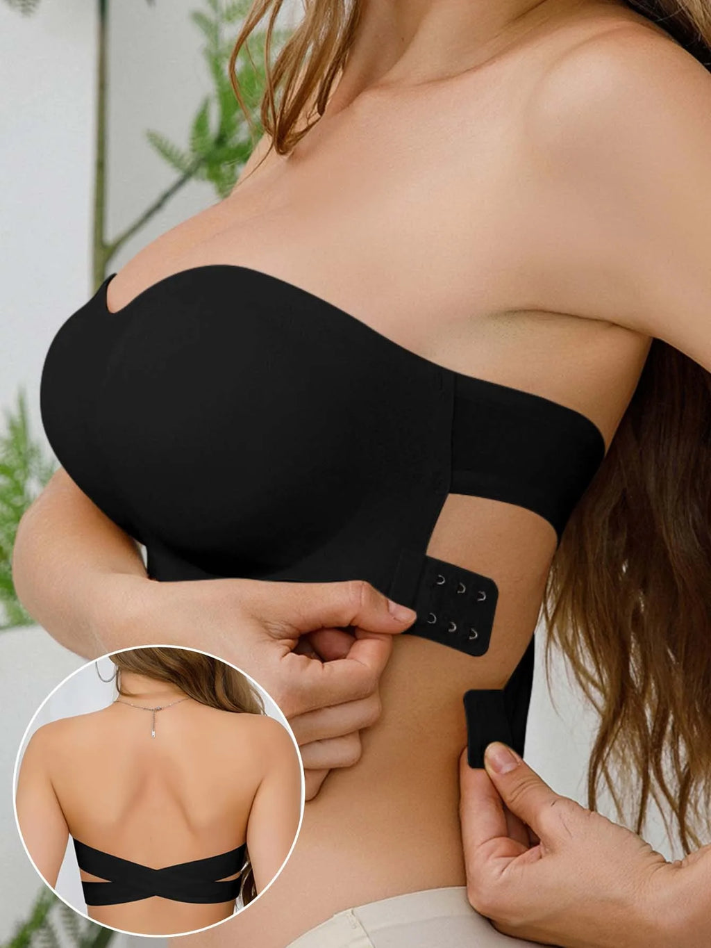 Women's Sexy Strapless Push Up Bra Removable Padded Seamless Ice Silk Top Women Invisible Beauty Back Anti-slip Off-shoulder Bra