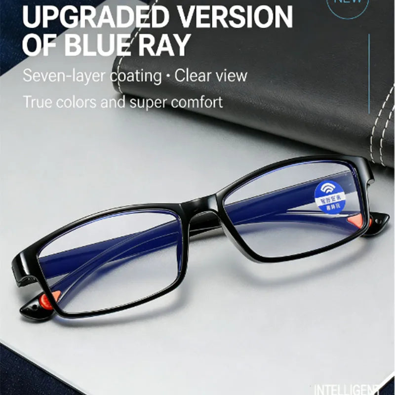 Auto-Adjusting Power Smart Reading Glasses, Ultra-Light High Definition Anti-Blue Light Eyewear for Daily Use
