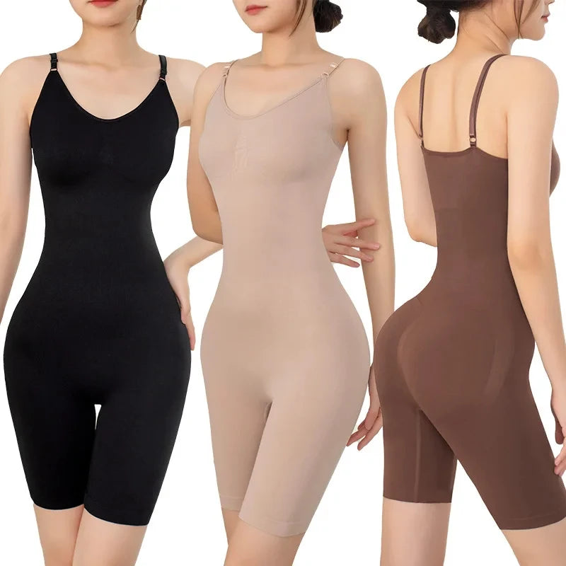 Women Waist Trainer Butt Lifter Seamless Bodysuit Shapewear Body Shaper Strappy-Back Chest Enhancing Corrective Underwear Corset
