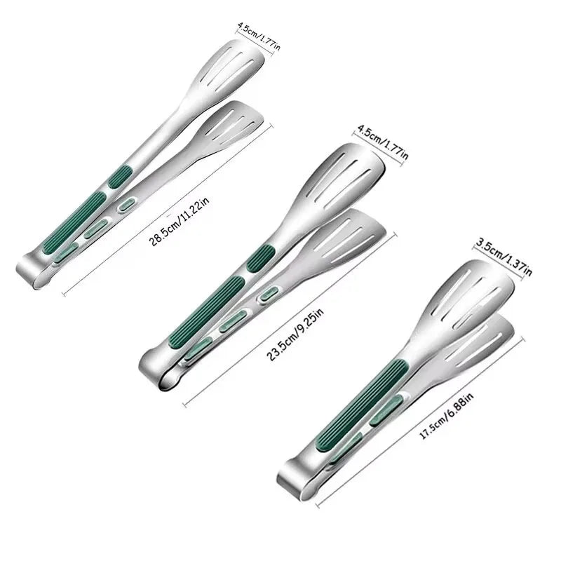 1pc Non Slip Stainless Steel Food Tongs Meat Salad Bread Clip Barbecue Grill Buffet Clamp Cooking Tools Kitchen Accessories