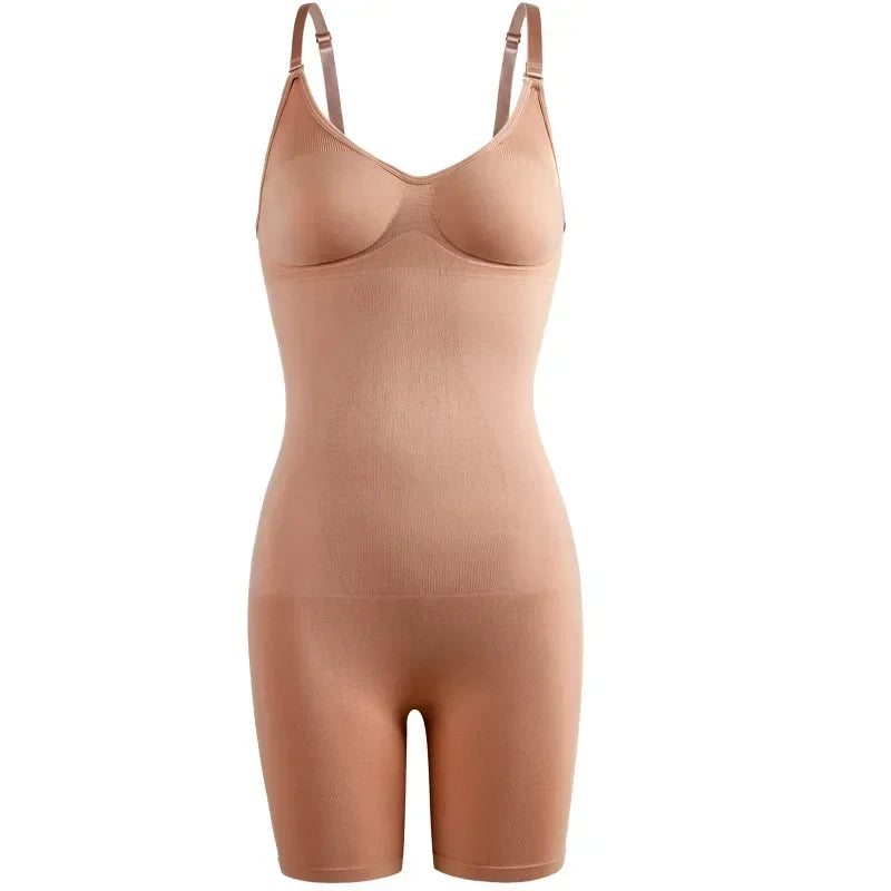 Women Waist Trainer Butt Lifter Seamless Bodysuit Shapewear Body Shaper Strappy-Back Chest Enhancing Corrective Underwear Corset