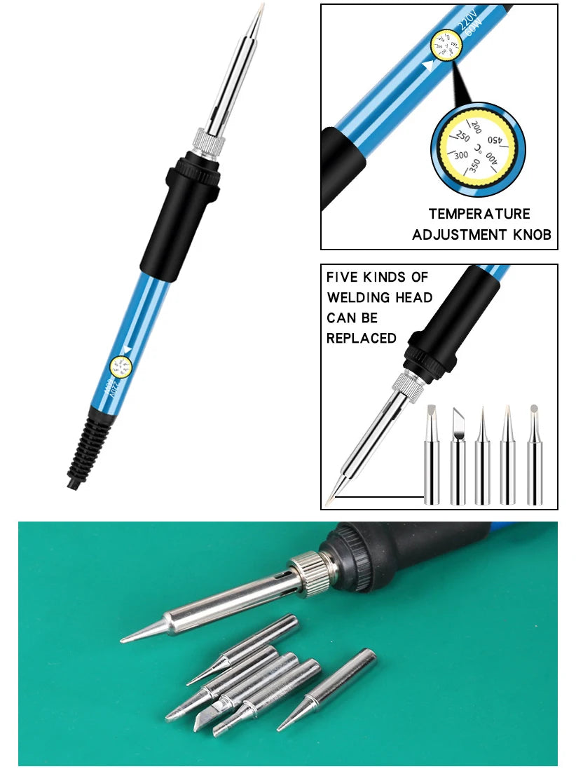 60W Adjustable Temperature Electric Soldering Iron EU 220V / ☆US Plug is110V☆ Welding Iron DIY for Repairing