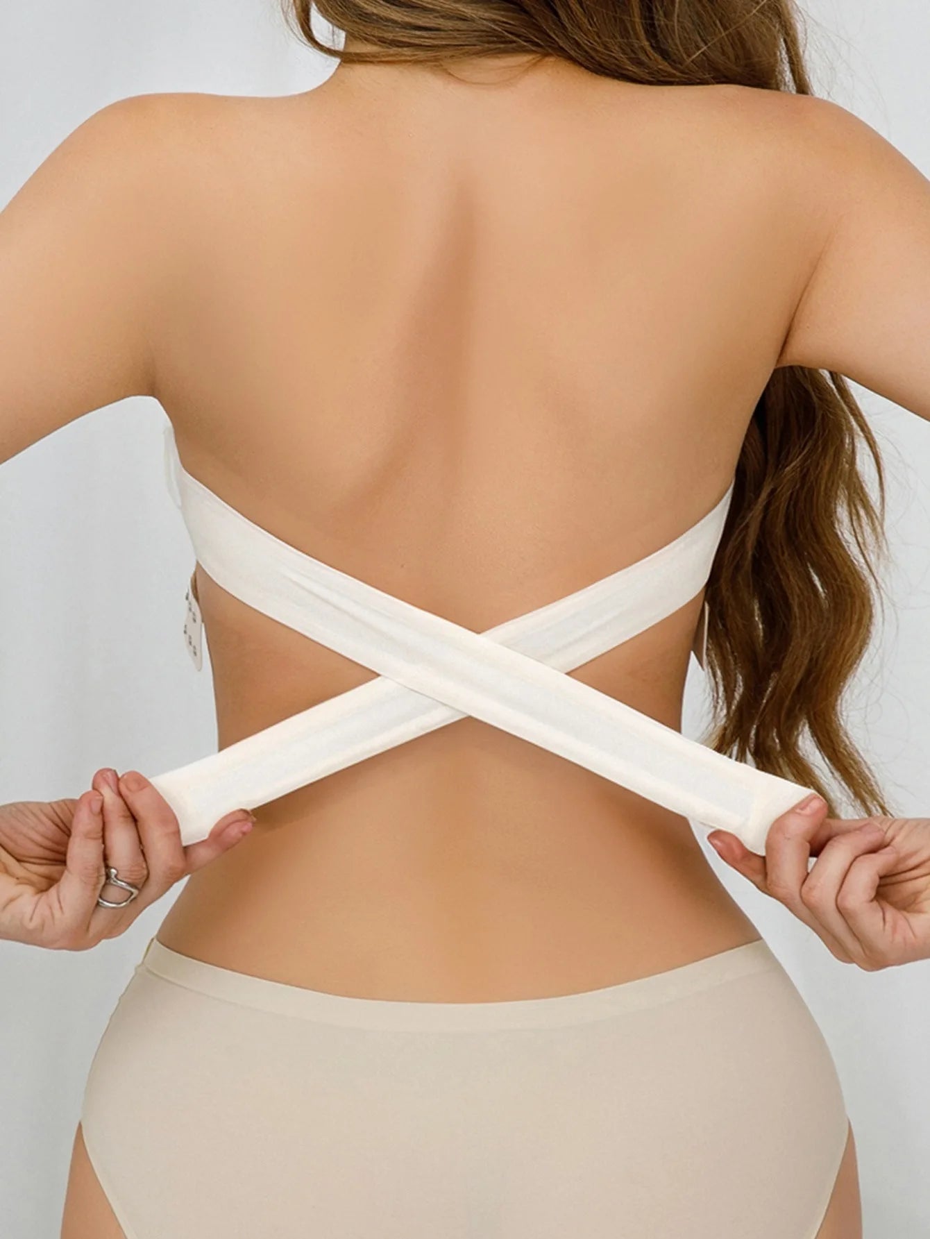 Women's Sexy Strapless Push Up Bra Removable Padded Seamless Ice Silk Top Women Invisible Beauty Back Anti-slip Off-shoulder Bra