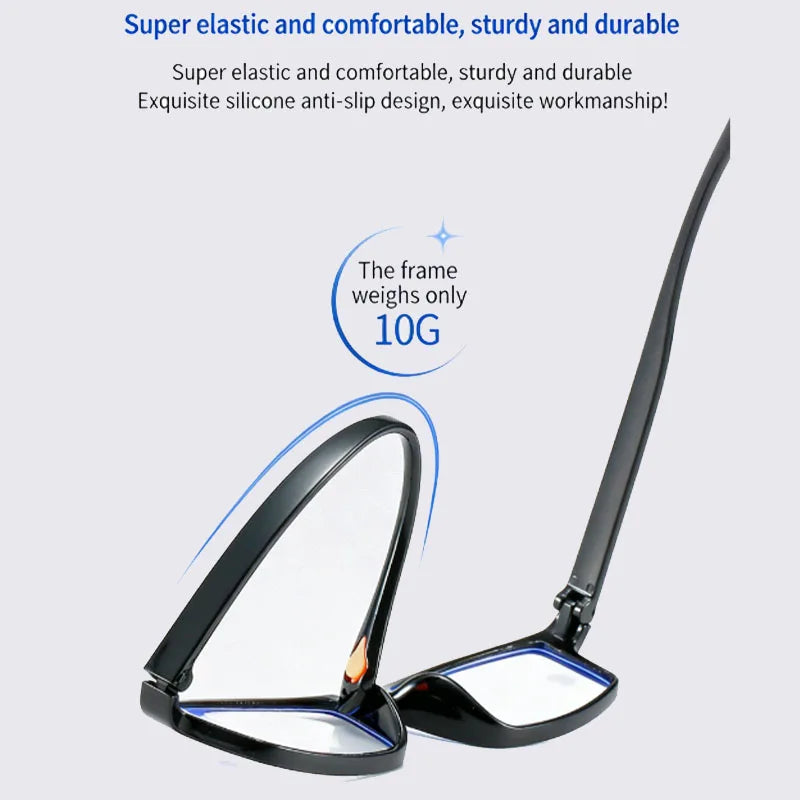 Auto-Adjusting Power Smart Reading Glasses, Ultra-Light High Definition Anti-Blue Light Eyewear for Daily Use